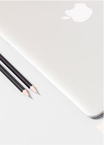 Computer and pencil